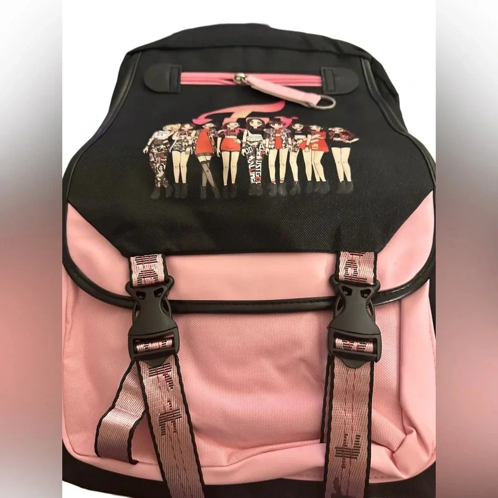 NWT USB Black Backpack Pink Shut Down Korean Casual Backpack Daypack Laptop Bag